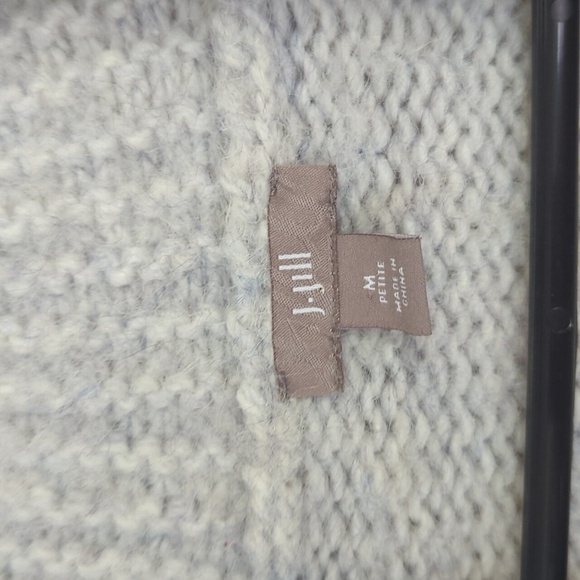 J Jill Grey Blue Alpaca Blend Open Cardigan Size Medium Petite - Picture 2 of 5